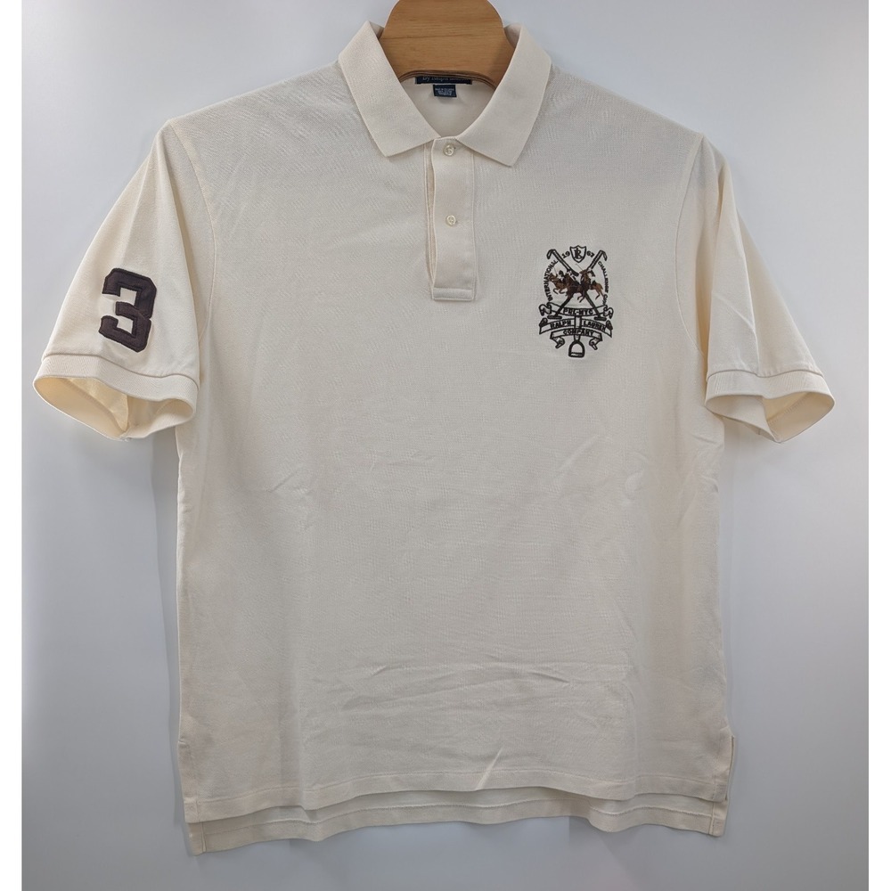 Polo Ralph Lauren Shirt XLT TALL Pony International 1967 Challenge Cup NYC Cream - Picture 2 of 12